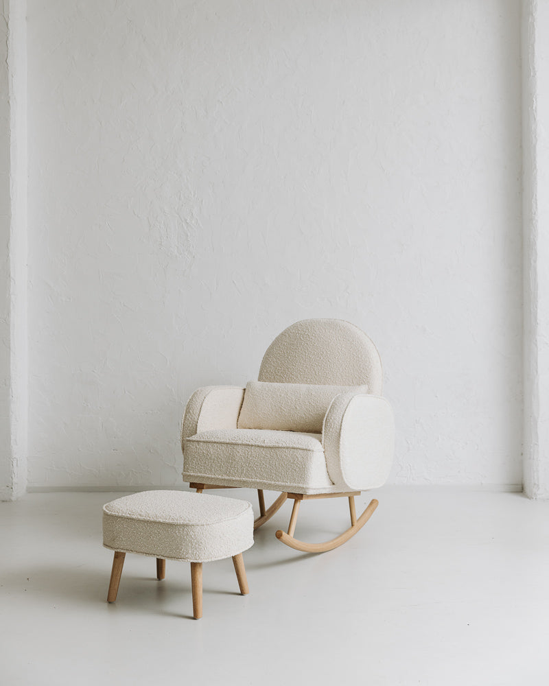 Cloud Rocker and Ottoman (Cream)