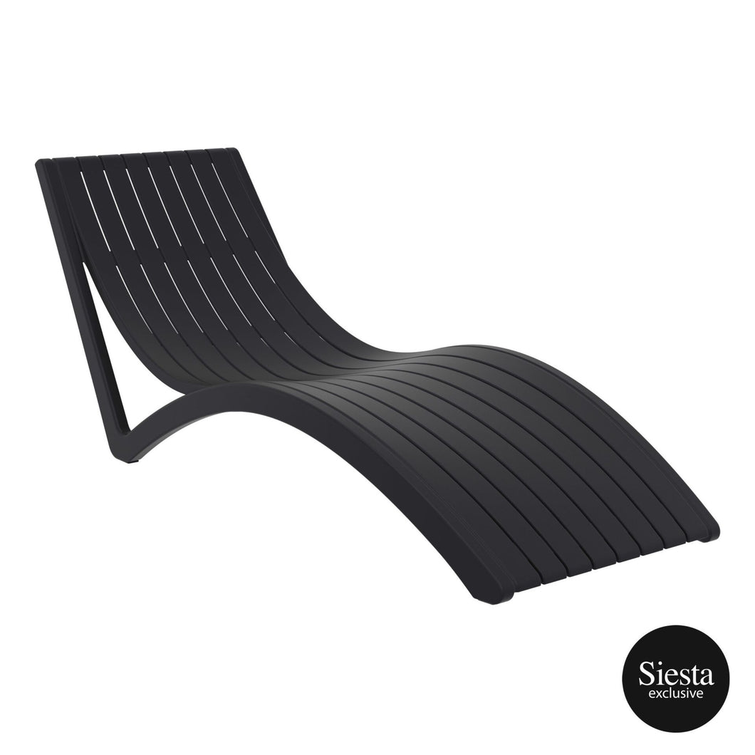 Slim Sunlounger - Black