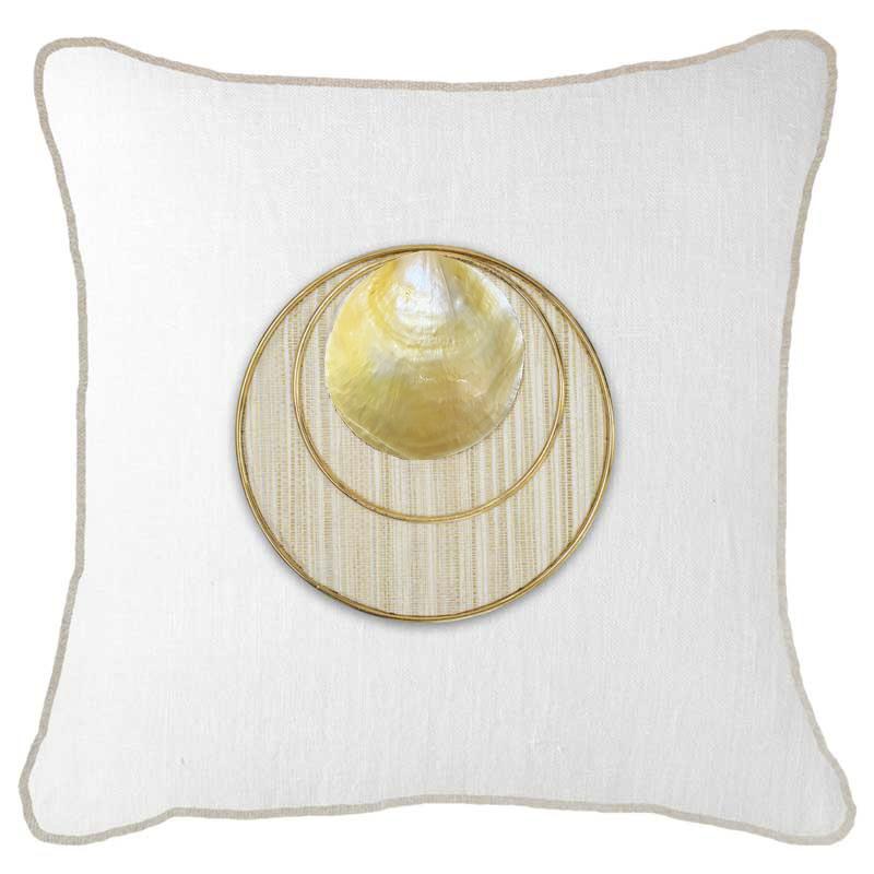 Shell Disc Gold Lounge Cushion 55 x 55cm