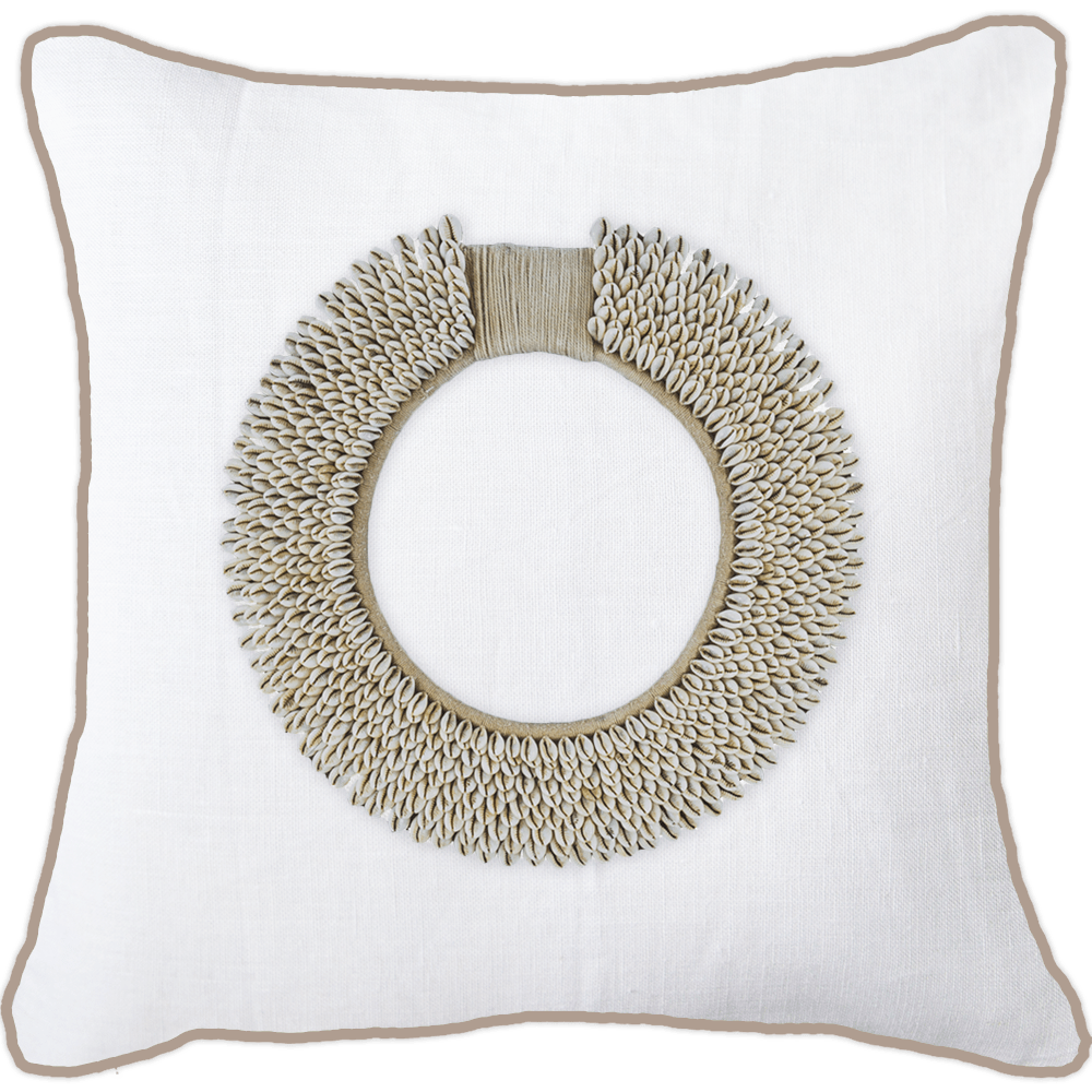 Shell Ring Natural Lounge Cushion 55 x 55 cm