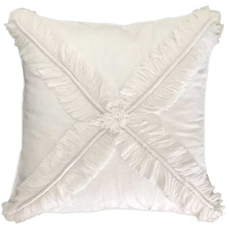 Fringe Cross Lounge Cushion 55 x 55 cm