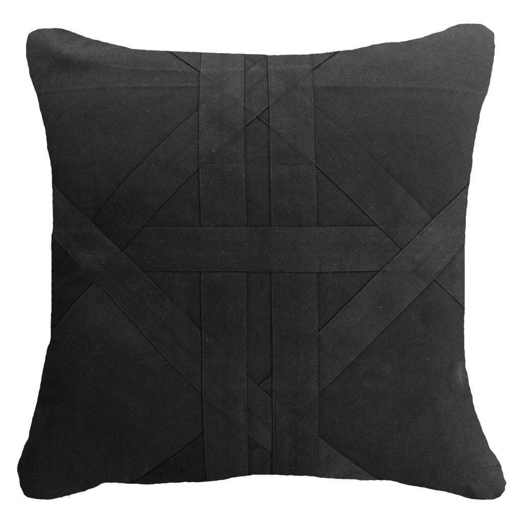 Cross Patch Black Lounge Cushion 55 x 55 cm