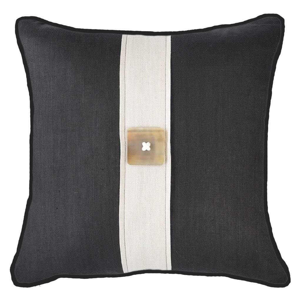 Horn Button Black Lounge Cushion 55x55cm