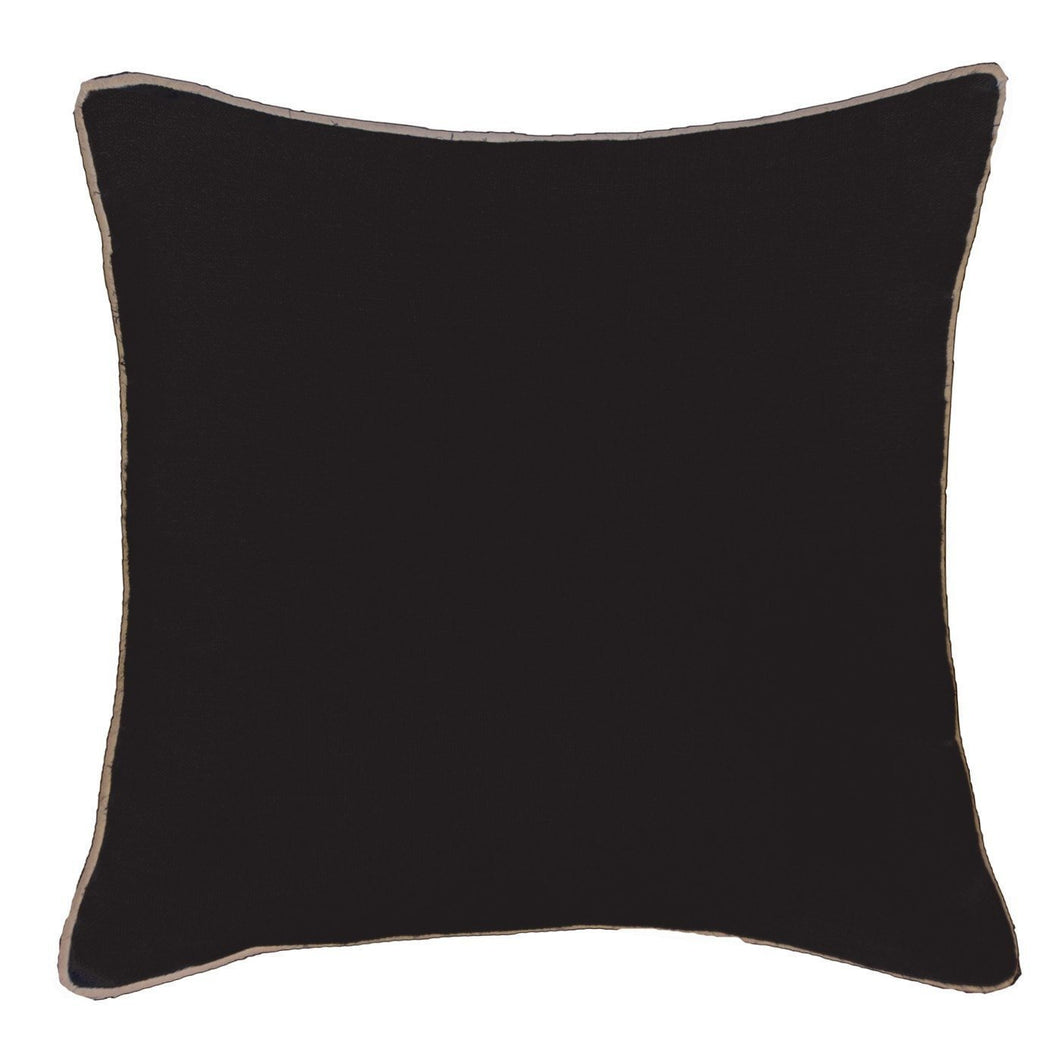 Piped Linen Black Lounge Cushion 55 x 55 cm