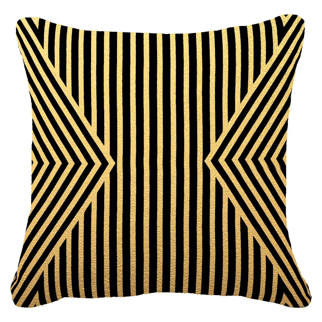 Outdoor Parasol Black Gold Lounge Cushion 55 x 55 cm