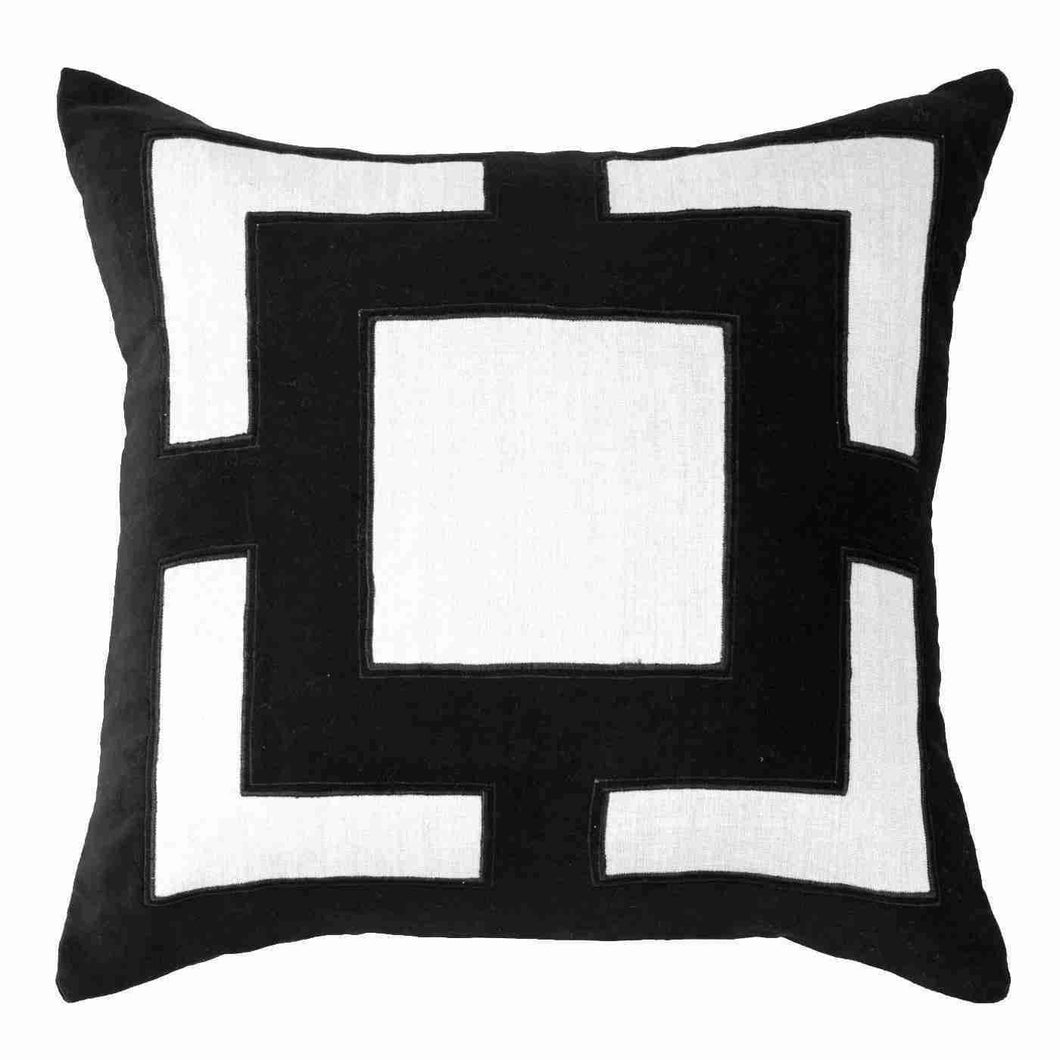 Panel Black And White Lounge Cushion 55 x 55cm