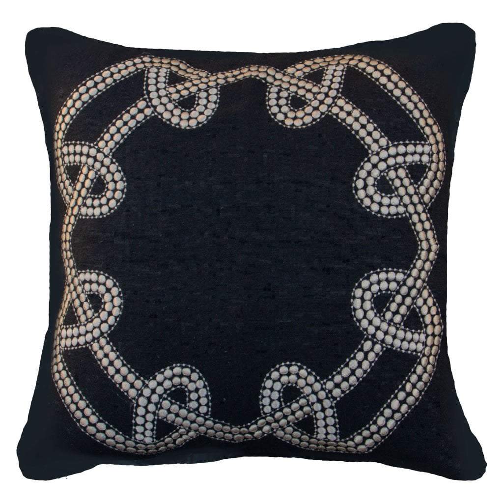 Dot Chain Knot Black Lounge Cushion 55x55cm