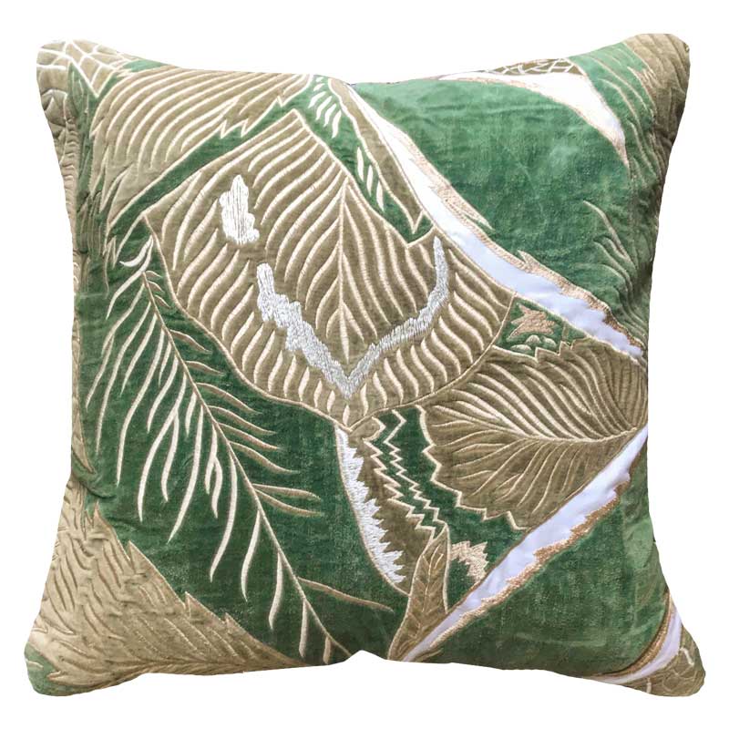 Rake Applique Jungle Velvet Lounge Cushion