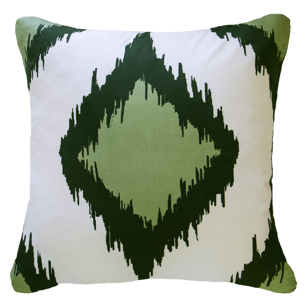 Inner Ikat Solitaire Green Lounge Cushion 55 x 55 cm