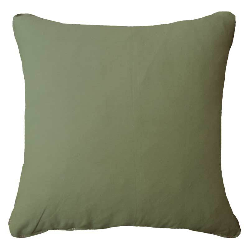 Cotton Reverse Green White Lounge Cushion 55 x 55 cm