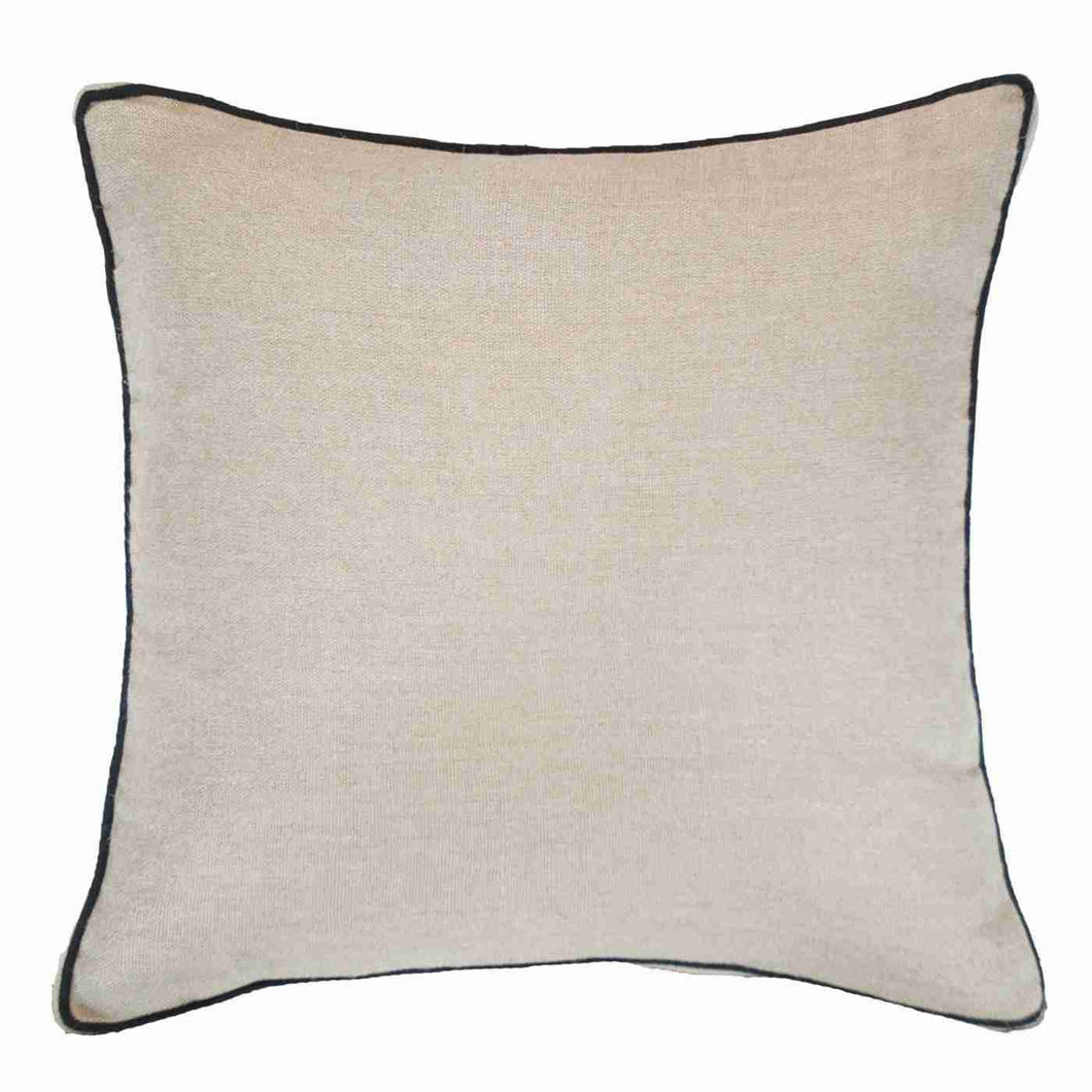 Piped Linen Natural with Black Pipe Lounge Cushion 55 x 55 cm