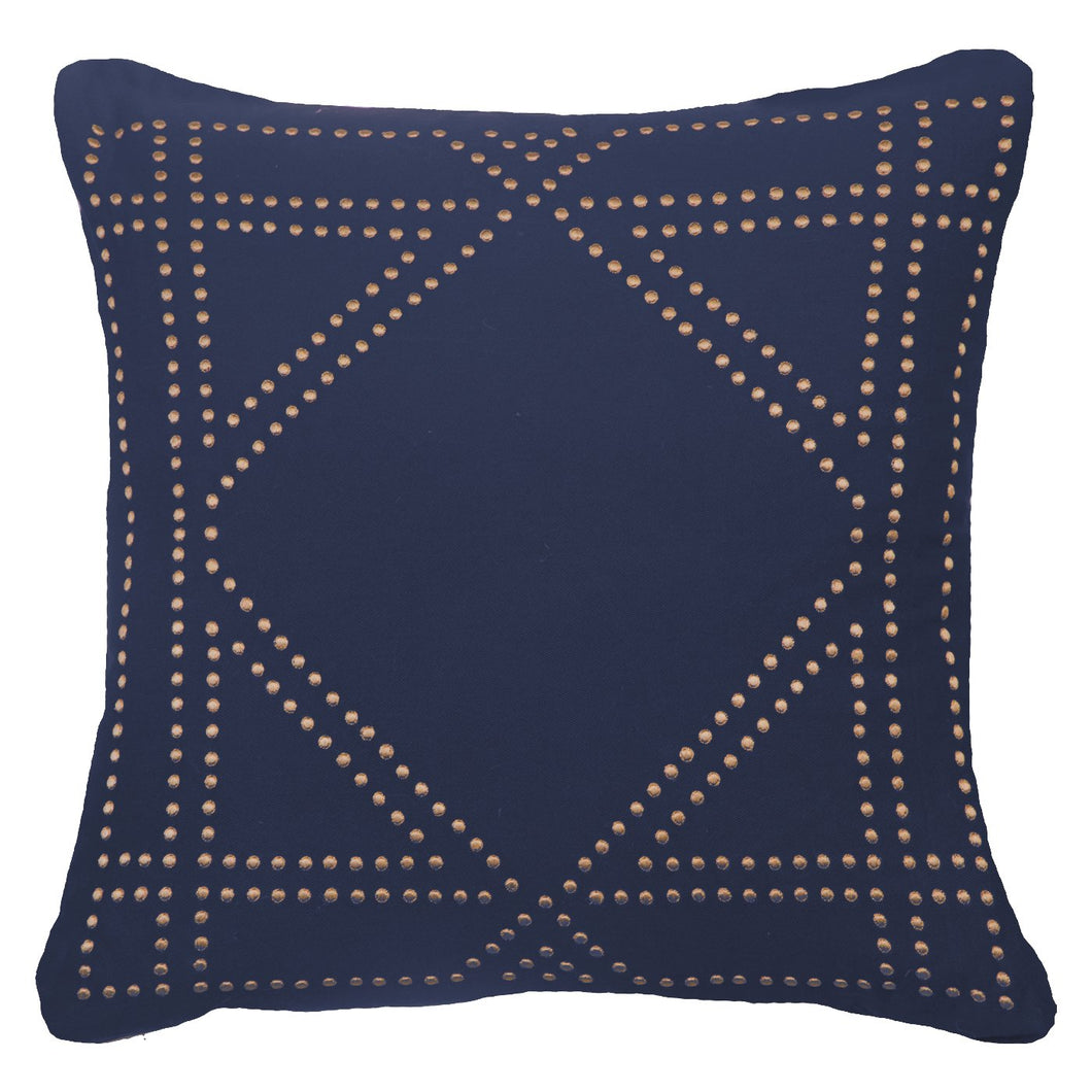 Dot Frame Navy Lounge Cushion 55 x 55 cm