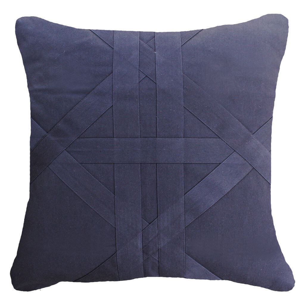 Cross Patch Navy Lounge Cushion 55 x 55 cm