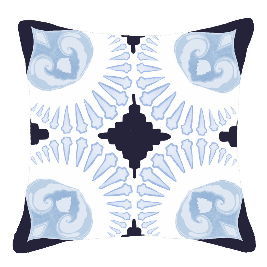 Roman Applique Navy Lounge Cushion 55 x 55 cm