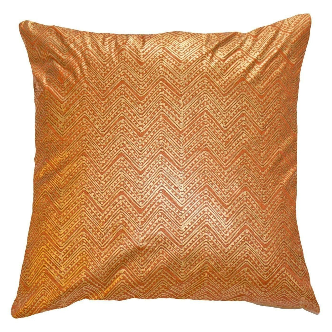 Dreamtime Dot Zig  Block Orange Lounge Cushion 55 x 55cm