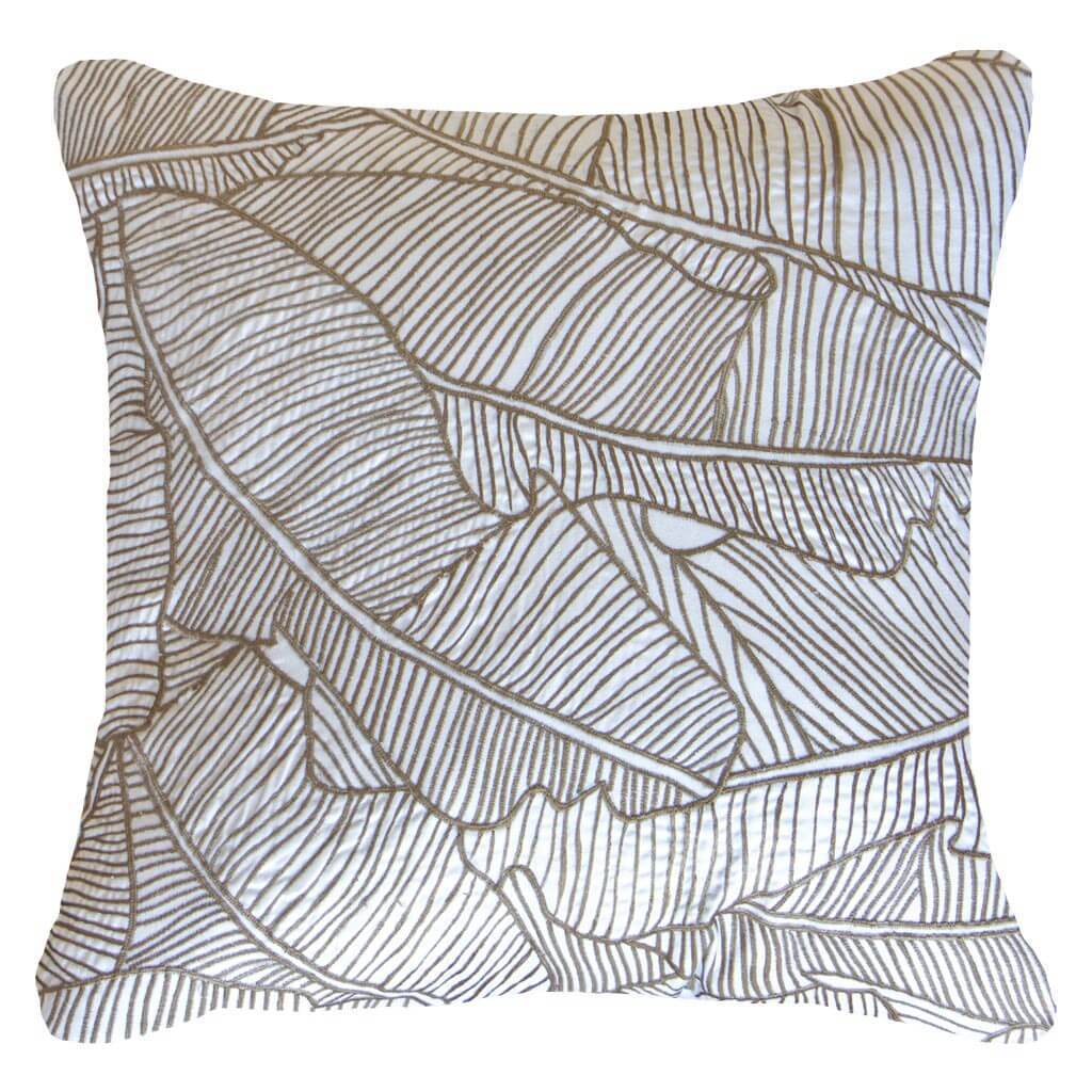 Rake Palm White Lounge Cushion 55 x 55 cm