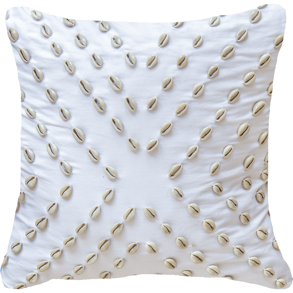 Shell Kauri V White Lounge Cushion 55 x 55 cm