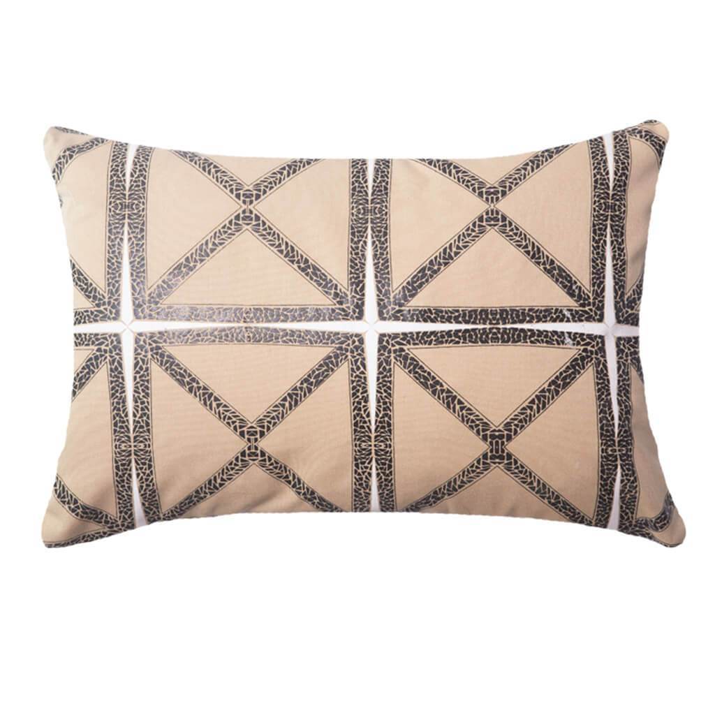 Outdoor Mosaic Beige Lumbar Cushion 35 x 55 cm