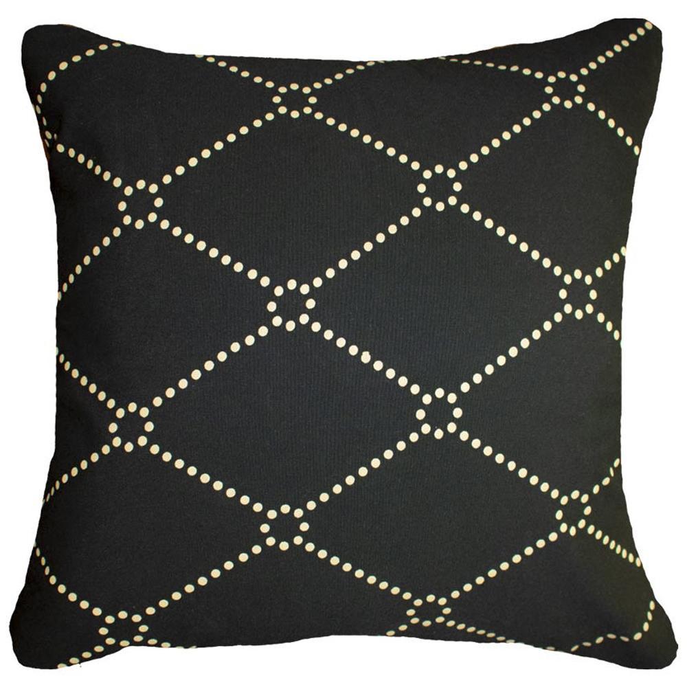 Outdoor Dots Black & Beige Medium Cushion 50 x 50cm